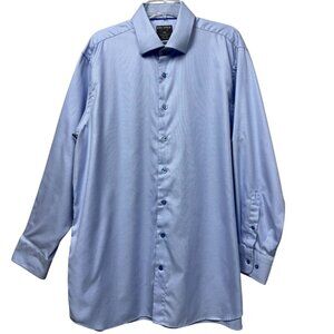 Proper Shirt Wrinkle-Free Dress Shirt Contemporary Fit Men’s 18 34/35 Blue